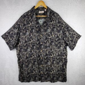 Caribbean Hawaiian Short Sleeve Button Up Men 2X Tropical Shirt Resort Cruise